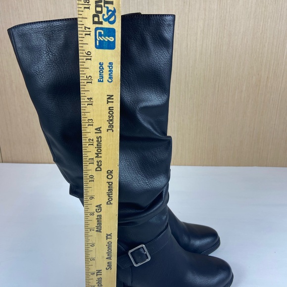Soul Naturalizer Frost Wide Calf Black Knee High Boots 8.5W Block Heel NEW - Picture 8 of 12